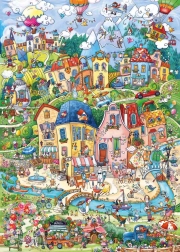 puzzle heye happy town: dzień dobry! 1000 elementów