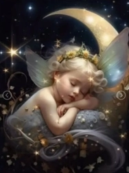 Diamentowa mozaika Śpiący aniołek 30 × 40 cm