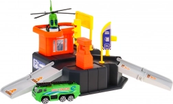 dziecięcy parking z lądowiskiem dla helikopterów i matą do zabawy 3+