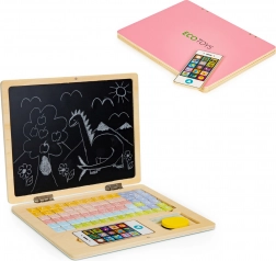 Drewniany magnetyczny edukacyjny laptop z telefonem i literami ECO TOYS