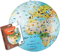 Nadmuchiwana piłka globus 50 cm – zwierzęta