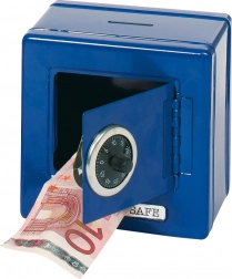 Metalowa skarbonka - Niebieski sejf