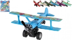 Dwupłatowiec na naciąg wsteczny 10 × 11 cm, metal/plastik – mix kolorów