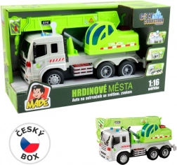 Samochód dźwig na napęd zamachowy ze światłem i dźwiękiem