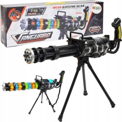 Dziecięce obrotowe działko Gatlinga na statywie ze światłem, dźwiękiem i wibracjami – czarne