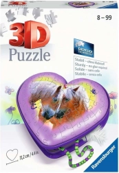 Ravensburger 3D puzzle serce Konie – szkatułka na biżuterię 54 elementy
