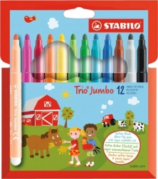 Stabilo Trio Jumbo zestaw flamastrów, 12 kolorów