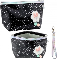 Piórnik/Kosmetyczka z kokardką Perník czarna 23x16 cm