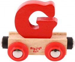 Bigjigs Rail drewniany wagonik - litera G