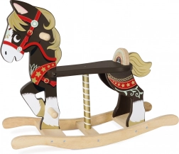 Le Toy Van Petilou koń na biegunach dla dzieci – brązowy drewniany