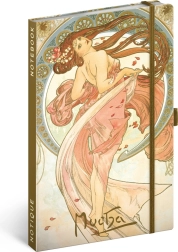 Notique notes Alfons Mucha – Taniec, liniowany notes 13 × 21 cm