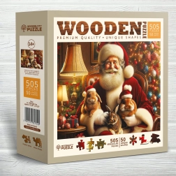WOODEN CITY Drewniane puzzle Króliczki Świętego Mikołaja 505 elementów