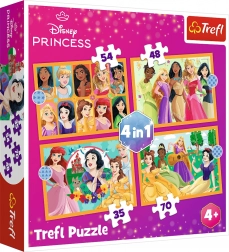 Puzzle 4 w 1 – bajkowe opowieści PRINCESS DISNEY