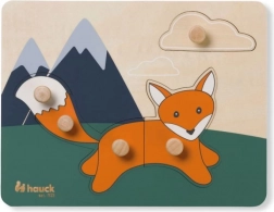 Hauck drewniane puzzle z uchwytami Fox – edukacyjne puzzle z gałkami