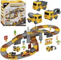 Woopie zestaw torów wyścigowych XXL elektryczna kolej – plac budowy, 174 elementy