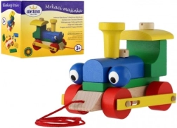 Detoa mrugająca ciągnięta lokomotywa z drewna