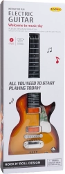 Dziecięca gitara elektryczna ze słuchawkami i mikrofonem – Czerwona