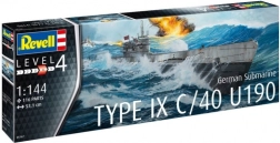Plastikowy model niemieckiej łodzi podwodnej Typ IX C/40 1/144