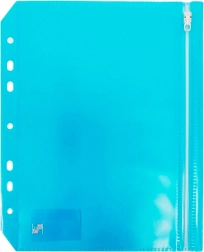 Piórnik na suwak format A5 niebieski