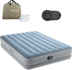 Nadmuchiwane łóżko dwuosobowe INTEX 203 × 152 × 36 cm z wbudowaną pompą elektryczną