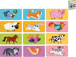 Dziecięce puzzle ze zwierzątkami w pudełku (24 elementy, 12 obrazków) od 18 miesięcy