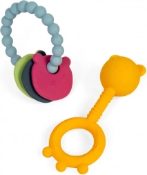 Silikonowa grzechotka i gryzak 2 w 1 oraz gryzakowy pierścień dla niemowląt