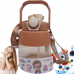 Sportowa butelka ze słomką i paskiem 1 l