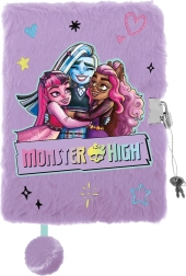 monster high pluszowy pamiętnik z kłódką a5, 96 stron