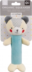 Petit Collage piszcząca grzechotka miś z organicznej bawełny