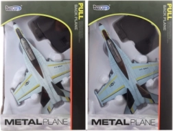 Metalowy samolot na baterie z dźwiękiem i światłami