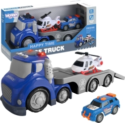 Woopie Niebieska Naczepa Policyjna City Truck z Efektami Świetlnymi i Dźwiękowymi