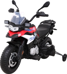 Dziecięcy motocykl elektryczny BMW F850 GS, czerwony, koła EVA, światła LED, łagodny start