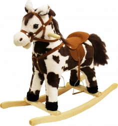 Koń na biegunach z efektami, srokaty 71x30x62 cm