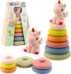 Miękka sensoryczna piramida do układania jednorożec eko