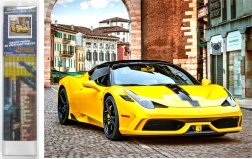 Diamentowe malowanie żółty sportowy samochód 30 × 40 cm