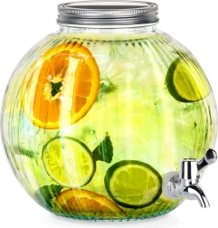 Szklany dystrybutor napojów z kranikiem 5,5 l