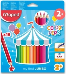 Kredki trójkątne Jumbo Color'Peps od Maped, 18 szt.