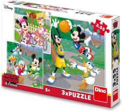 Puzzle MICKEY I MINNIE uprawiają sport 3×55 elementów