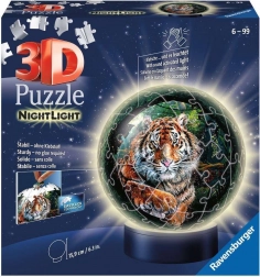 Ravensburger 3D Świecący Puzzleball Tygr 72 Elementy