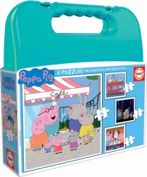 Puzzle w walizeczce Świnka Peppa 4w1
