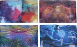 Plastowa kieszeń z napą 24 × 16,8 cm – kolorowy mix