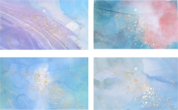 Plastowa teczka z zatrzaskiem A4, marmurowy design, kolorowa