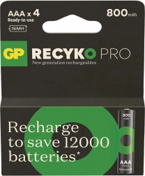 Akumulatory AAA Ni-MH 800 mAh GP ReCyko Pro, 4 szt.