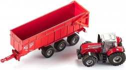 Model traktora MASSEY FERGUSON z przyczepą SIKU 1:87