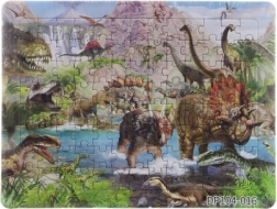 Puzzle dinozaury 104 elementy z podkładką