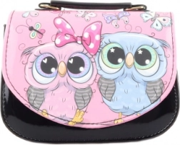 Dziecięca torebka z sowami, czarna