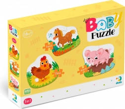 Baby puzzle Zwierzątka z farmy 3w1 (2, 3, 4 elementy) DODO