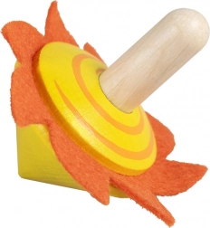 Detoa drewniany bączek ze słoneczkiem z filcu