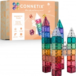 Connetix Pastel Square Pack magnetyczne klocki konstrukcyjne 40 elementów