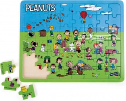 Małe nóżki Drewniane puzzle Snoopy na boisku